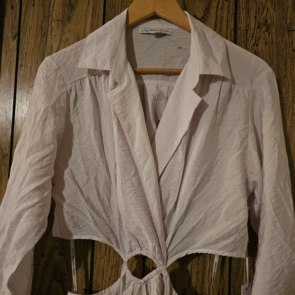 NWT YOUNG FABULOUS & BROKE X REVOLVE Pale Pink Derby Cut Out Maxi Dress - Medium - Picture 5 of 10